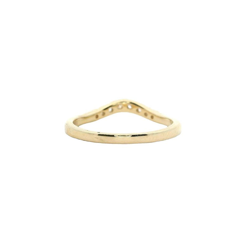 Elegant Diamond Bands 14K Gold Yellow Contoured 1/4 Carats Diamond Anniversary Band