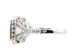 18K Two-Toned Gold Halo Cushion-Cut Morganite & Diamond Ring, 5.68ct Morganite & 0.86ct Diamonds