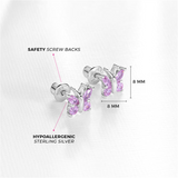 Sterling Silver Dainty Cubic Zirconium Butterfly Earrings