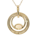 Vibrant Colored Stone Necklaces 14K Yellow Gold 0.30 Carats Opal & 0.09 Carats Diamond Necklace - 18 Inch