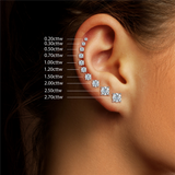 Classic & Contemporary 14K Gold White Lab-Grown 2.08 Carats Diamond Stud Earrings