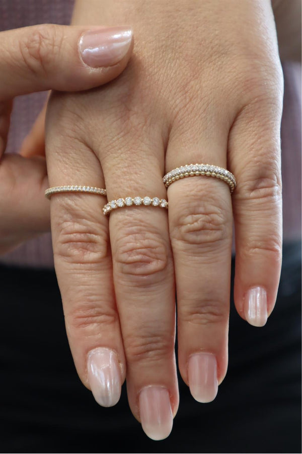 MPJ Exclusive Elegant Diamond Bands 14K Gold White Stackable 0.24 Carats Diamond Anniversary Band