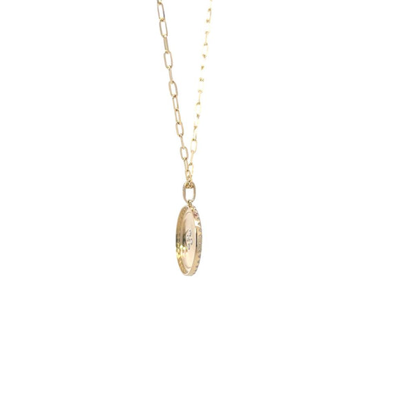 Elegant Diamond Necklaces & Pendants 14K Gold 0.54 Carats Diamond Medallion Pendant Necklace - 18 Inch