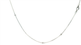 Elegant Diamond Necklaces 14K Gold White 0.29 Carats Diamond Station Necklace - 18 Inch