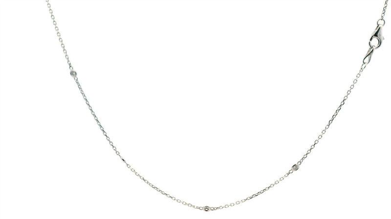 Elegant Diamond Necklaces 14K Gold White 0.29 Carats Diamond Station Necklace - 18 Inch
