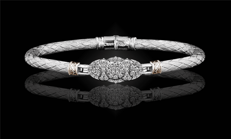 Sophisticated & Timeless Diamond Bracelets Sterling Silver 0.65 Lab Grown Diamond Bangle Bracelet - 7 Inch