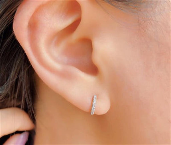 Classic & Contemporary 14K Rosé Gold 0.04 Carats Diamond Huggie Earrings