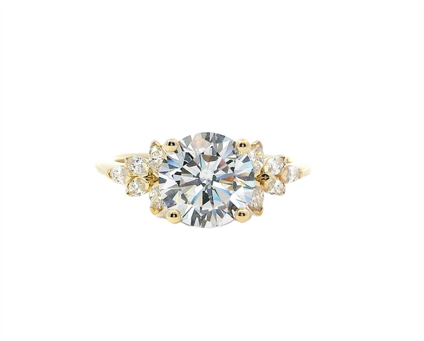14K Yellow Gold Diamond Engagement Ring Setting for Round Center - 0.31 Carats