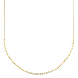 Yellow 14 Karat Gold 0.46 Carats Diamond & Polished Bead Tennis Necklace