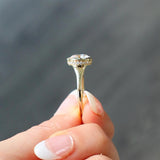 14K Gold Yellow Hidden Halo Round Lab Grown Diamond Bezel Engagement Ring - Lab-Grown 3.18 CTW Diamond
