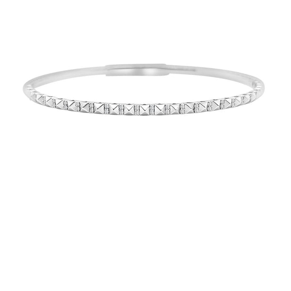 White 14 Karat Gold 1/5 Carats Diamond Bangle Bracelet