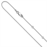 Rhodium Plated Sterling Silver 0.85 MM Spiga Chain - 18 Inch