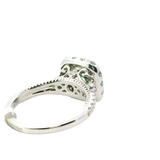 Bold & Elegant 18K White Gold 2.63 Carat Green Tourmaline & 0.91 Carat Diamond Halo Ring