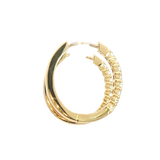 Classic & Contemporary 14K Yellow Gold 1/2 Carats Diamond Medium Hoop Earrings