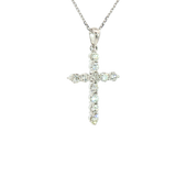 Elegant Diamond Necklaces & Pendants 18K White Gold 0.73 Carats Diamond Medium Cross Pendant