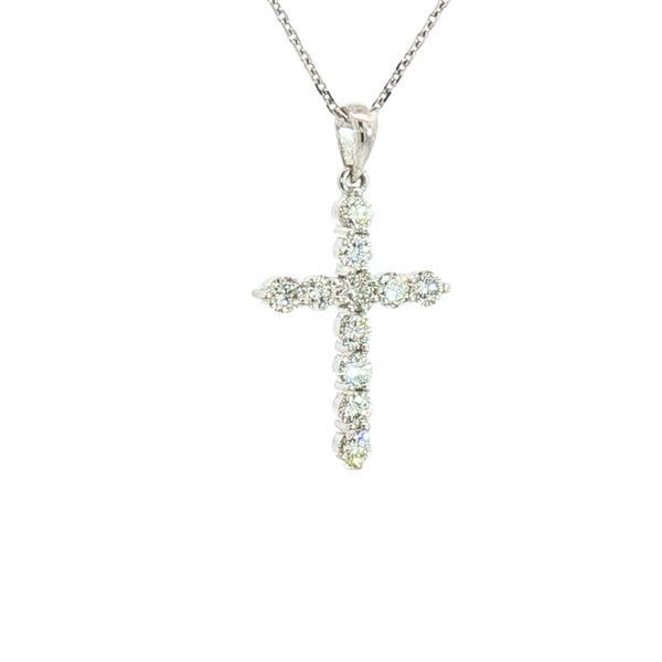 Elegant Diamond Necklaces & Pendants 18K White Gold 0.73 Carats Diamond Medium Cross Pendant