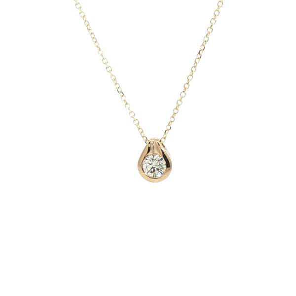 Elegant Diamond Necklaces 14K Yellow Gold 0.20 Carats Diamond Solitaire Necklace - 18 Inch