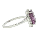 Bold & Elegant 14K White Gold 3.75 Carats Amethyst & 0.18 Carats Diamond Halo Ring