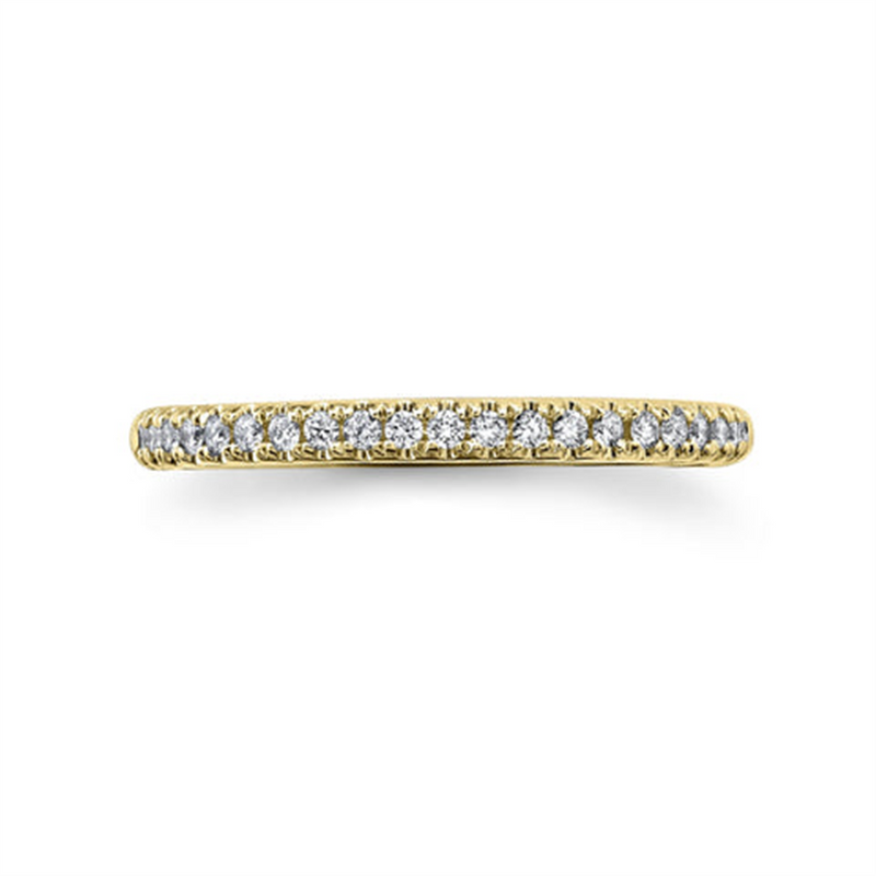 Elegant Diamond Bands 14K Yellow Gold Stackable 0.18 Carats Diamond Stackable Band