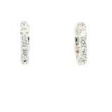Classic & Contemporary 18K White Gold 1/2 Carats Diamond Small Hoop Earrings