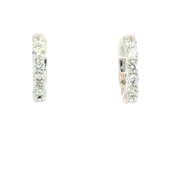 Classic & Contemporary 18K White Gold 1/2 Carats Diamond Small Hoop Earrings