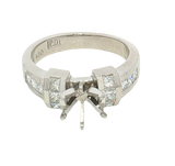 Elegant Diamond Mountings Platinum 0.67 Carats Diamond Accented Semi Mount Ring