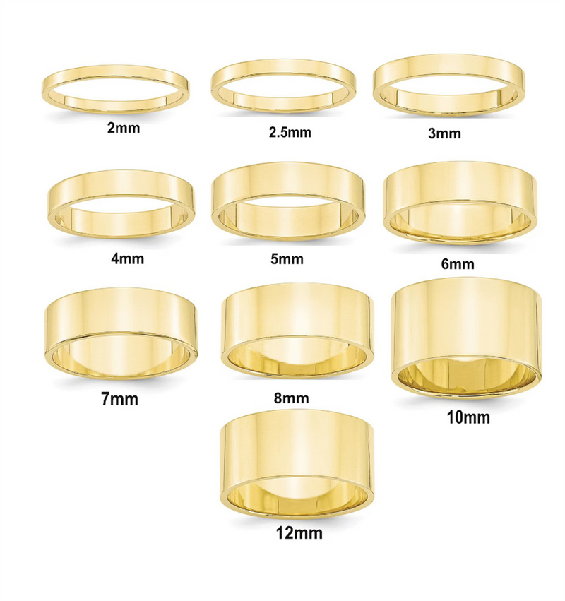 Classic Wedding Bands Yellow 10K Gold 7 MM Comfort Fit Band
