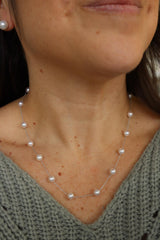 Elegant Pearl Necklaces & Pendants 14K Yellow Gold 6.5 - 7.0 MM Akoya Pearl Tin Cup Necklce - 18 Inch