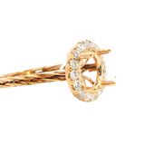 Elegant Diamond Mountings 18K Rosé Gold 1.50 Carats Round Halo Semi Mount Ring - 0.46 Carats Diamond Total Weight