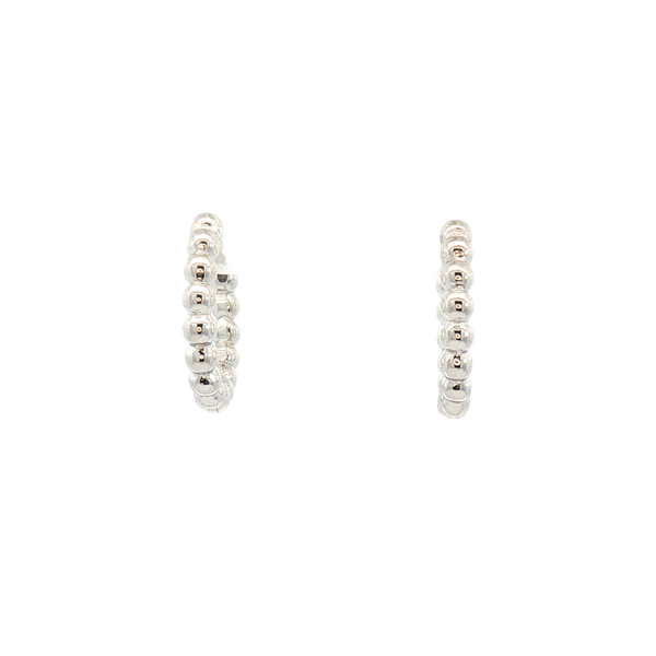 White Sterling Silver Small Hoop Earrings