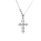 Elegant Diamond Necklaces & Pendants 18K Gold White 1.06 Carats Diamond Medium Cross Pendant