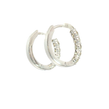 Classic & Contemporary 14K White Gold 1.0 Carat Diamond Medium Hoop Earrings