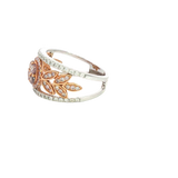 Elegant & Trendy 18K White & Rosé Gold 1.06 Carats Pinkish Brown & White Diamond Dinner Ring