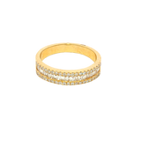 Elegant & Trendy 18K Yellow Gold Baguette & Round Cut 0.49 Carats Diamond Band
