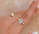 Elegant & Trendy 14K Yellow Gold 0.17 Carats Diamond Ring