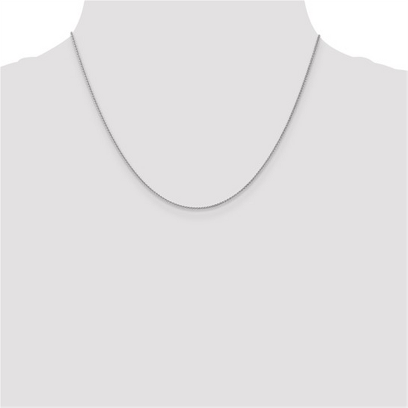 Elegant & Durable Designs 10K Gold White 1mm Wheat Chain, 18 Inch