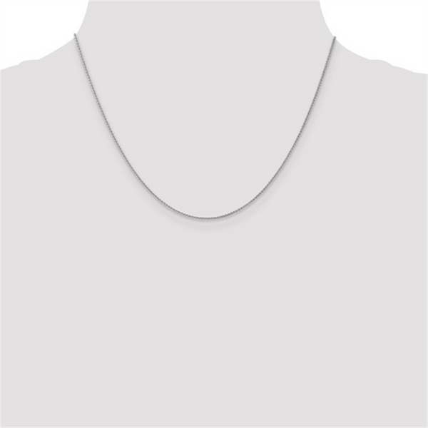 Elegant & Durable Designs 10K Gold White 1mm Wheat Chain, 18 Inch