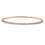 Rosé 14 Karat Gold 0.93 Carats Diamond Bangle Bracelet