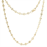Elegant Diamond Necklaces 14K Gold Yellow 3.02 Carats Round Diamond Station Necklace - 18 Inch