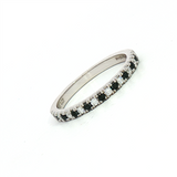 MPJ Exclusive Diamond Bands 14K Gold White & BlackAlternating Stackable 0.27 Carats Diamond Stackable Band