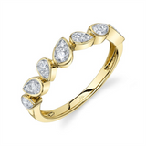 Elegant Diamond Bands 14K Yellow Gold Pear Shaped 0.39 Carats Diamond Stackable Band