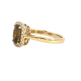 Bold & Elegant 14K Yellow Gold Rectangular Cushion Cut 1.50 Carats Yellow Sapphire & 0.22 Carats Diamond Halo Ring