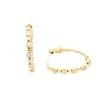 Classic & Contemporary 14K Yellow Gold 0.40 Carats Diamond Oval Hoop Earrings