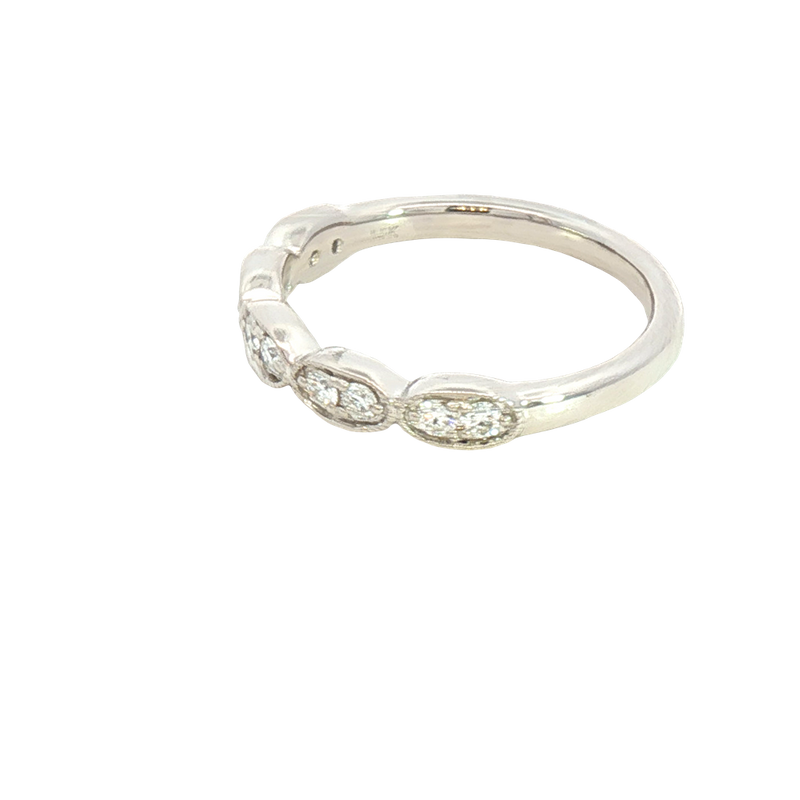 Elegant Diamond Bands 14K Gold White 1/4 Carats Diamond Anniversary Band