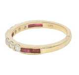 Elegant & Trendy 14K Yellow Gold 0.47 Carats Ruby & 0.35 Carats Diamond Stackable Ring