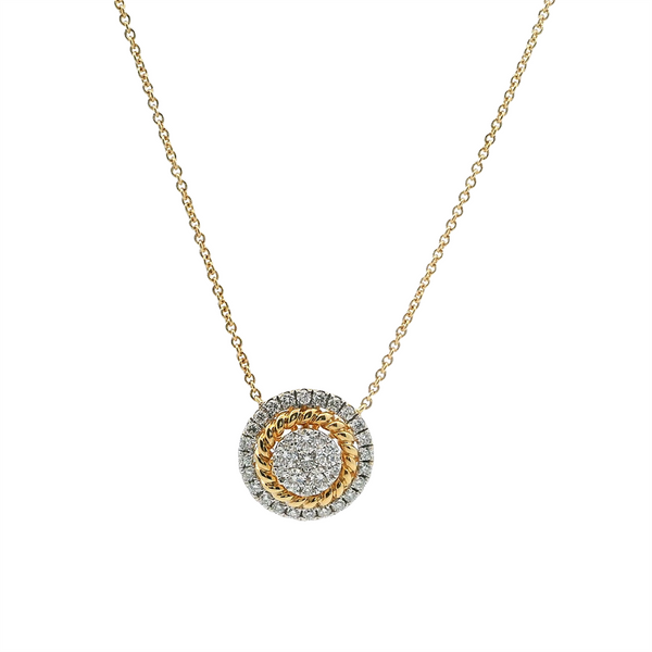 Elegant Diamond Necklaces 18K Gold Yellow 0.51 Carats Diamond Pendant Necklace - 18 Inch