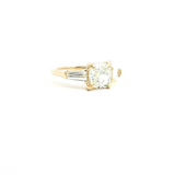 14K Gold Yellow 3-Stone Accented Round Diamond Engagement Ring - Lab-Grown 2.69 CTW Diamond