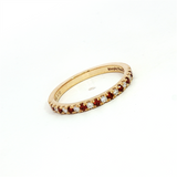 MPJ Exclusive Bold & Elegant 14K Gold Yellow Stackable Color Stone January Birthstone Bands - Garnet 0.17 Carats & Diamonds 0.12 Carats