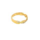 Elegant Diamond Bands 18K Yellow Gold 0.26 Carats Diamond Stackable Twist Band