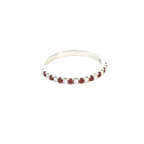 Bold & Elegant Color Stone Fashion Bands- MPJ Exclusive 14K White Gold Stackable Alternating 0.13 Carats Diamond & 0.17 Carats Garnet Ring